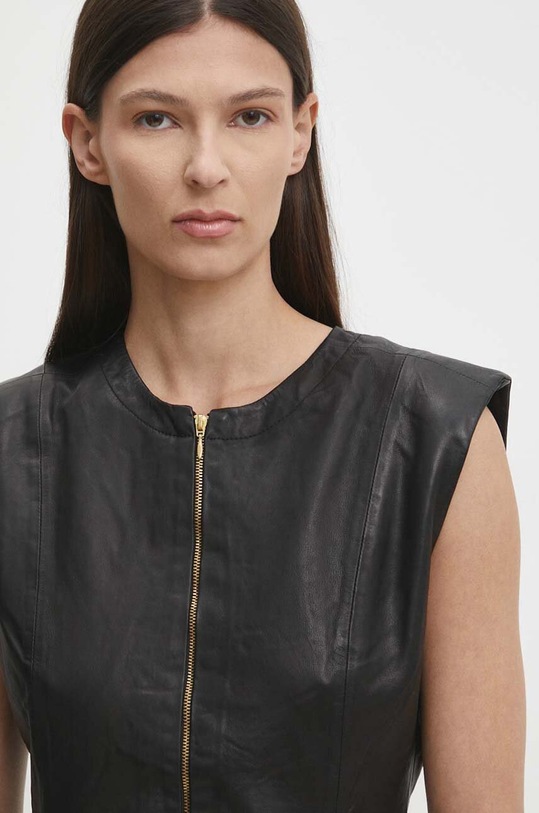 Bruuns Bazaar rochie de piele SoftBBAgathea leather dress BBW4183 negru