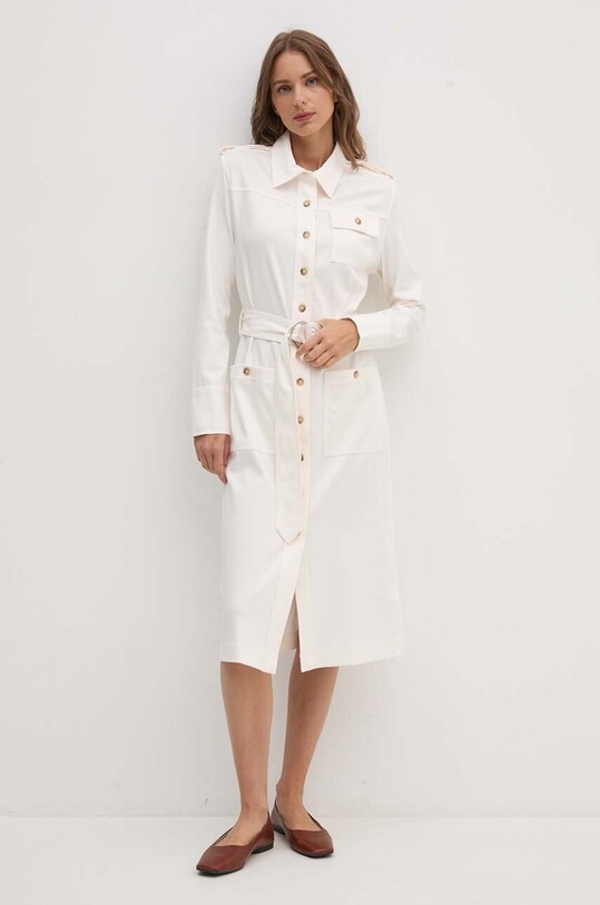 Šaty Tommy Hilfiger WW0WW42269 béžová AW24