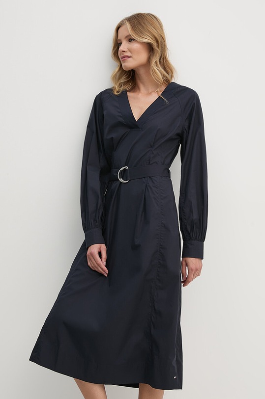 Odzież Tommy Hilfiger sukienka bawełniana WW0WW42307 granatowy