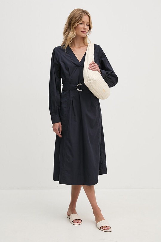 Tommy Hilfiger sukienka bawełniana WW0WW42307 granatowy
