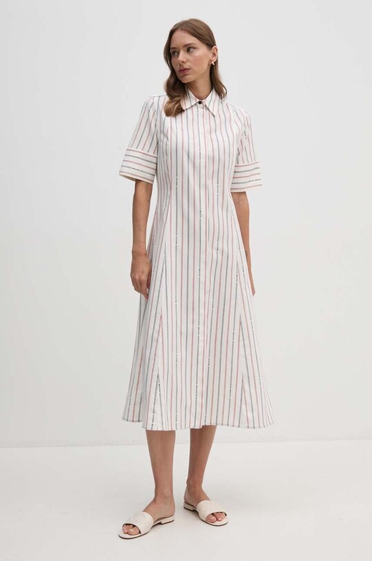 Šaty Tommy Hilfiger látka béžová WW0WW42317