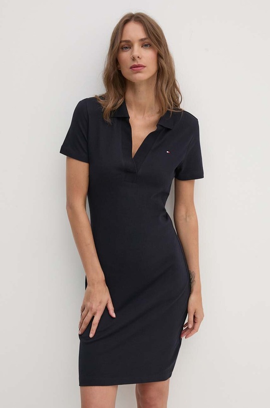 Šaty Tommy Hilfiger mini námořnická modř WW0WW42567