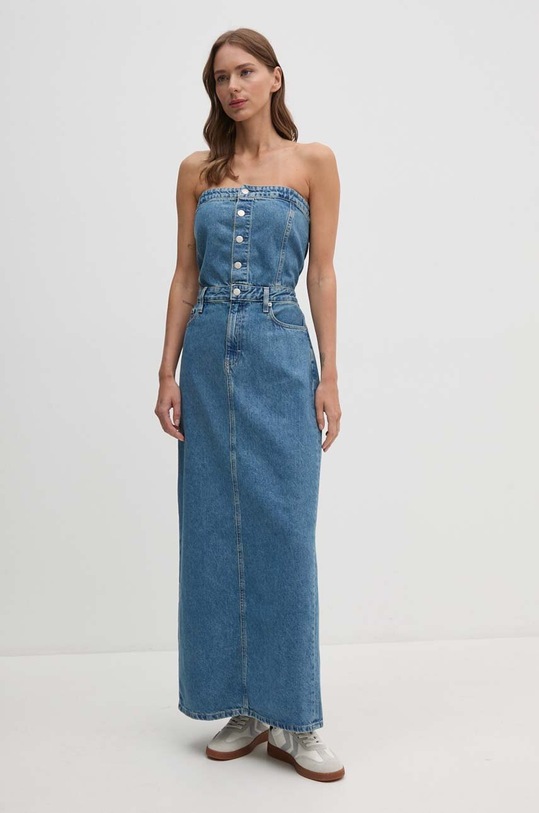 Calvin Klein Jeans sukienka jeansowa niebieski J20J223742