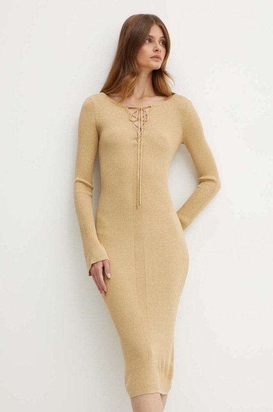 Šaty Patrizia Pepe midi béžová 8A1331.K1QZA