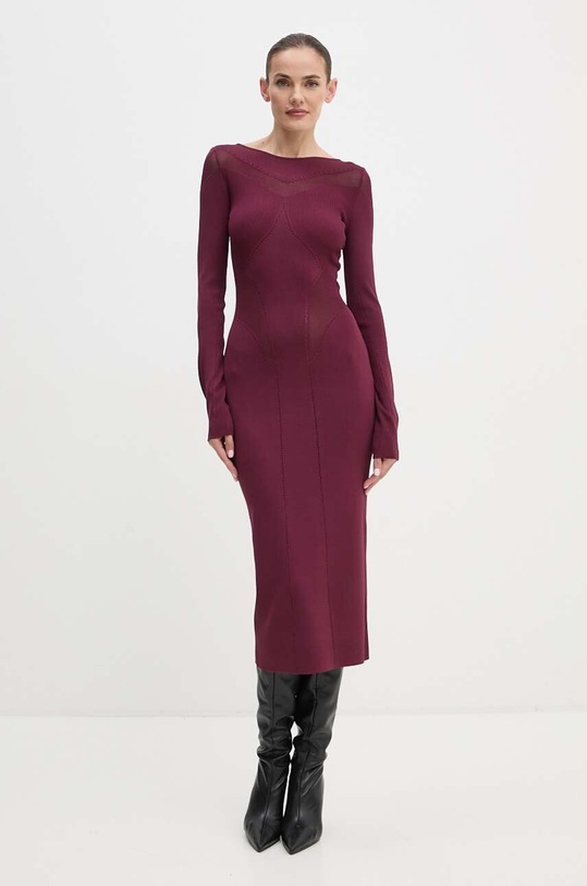 Patrizia Pepe sukienka casual bordowy 8A1348.K195