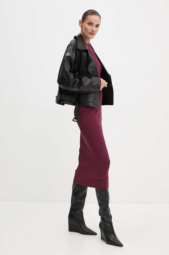 Patrizia Pepe sukienka 8A1348.K195 bordowy AW24