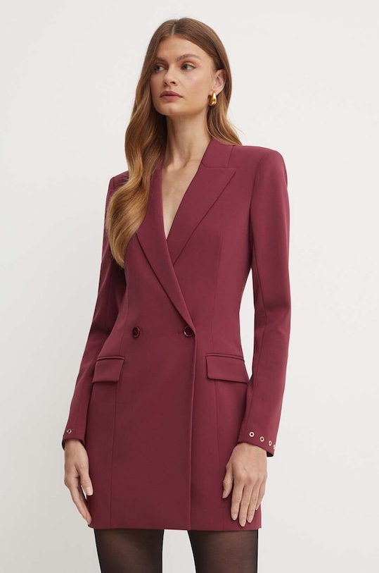 Patrizia Pepe sukienka z elastanem bordowy 8A1398.A6F5