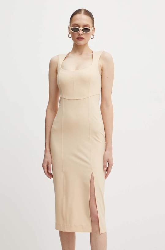 Сукня Patrizia Pepe midi бежевий 8A1401.A110