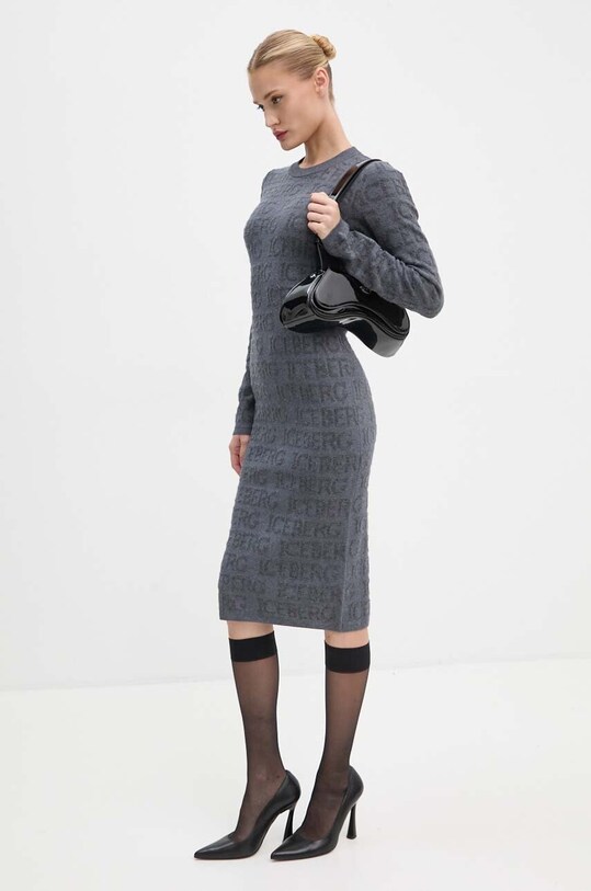 Vunena haljina Iceberg casual siva AH01.9030