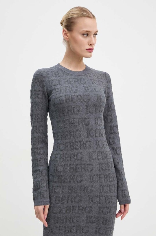 Iceberg sukienka wełniana szary AH01.9030