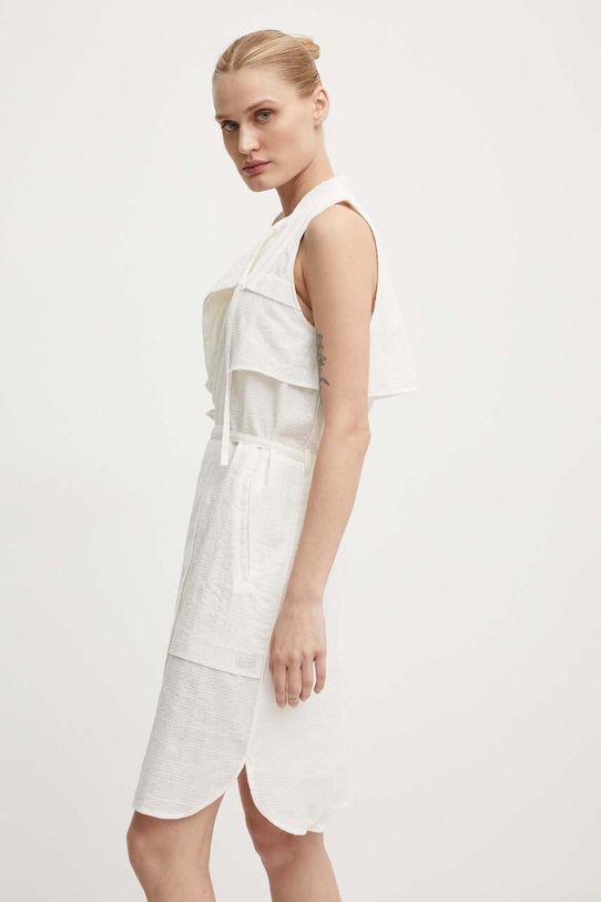 G-Star Raw rochie din bumbac D24621.D591 bej AW24