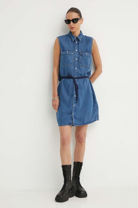 G-Star sukienka jeansowa D24872.D548 niebieski AW24