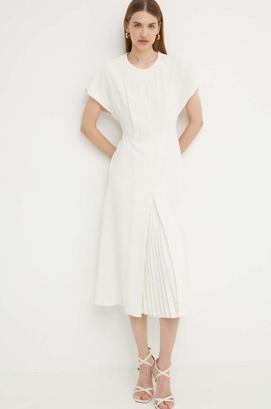 Φόρεμα BOSS στρογγυλό μπεζ 50518861