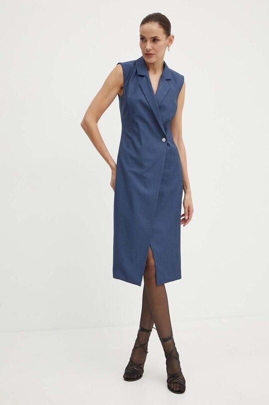 Îmbrăcăminte BOSS rochie din lana 50522612 albastru