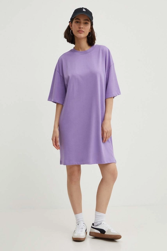 HUGO rochie din bumbac mini violet 50521254