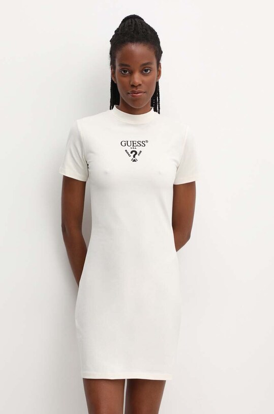 Рокля Guess COLETTE еластичен бежов V4YK02.KCDH1