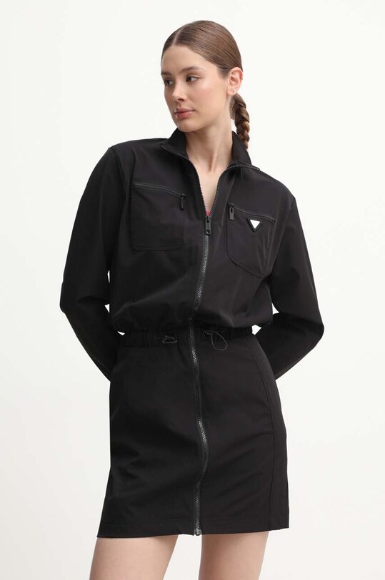 Šaty Guess AURLIE s elastanom čierna V4YK01.WG982