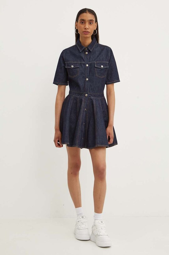 MSGM rochie din denim 3741MDA234.247766 bleumarin AW24