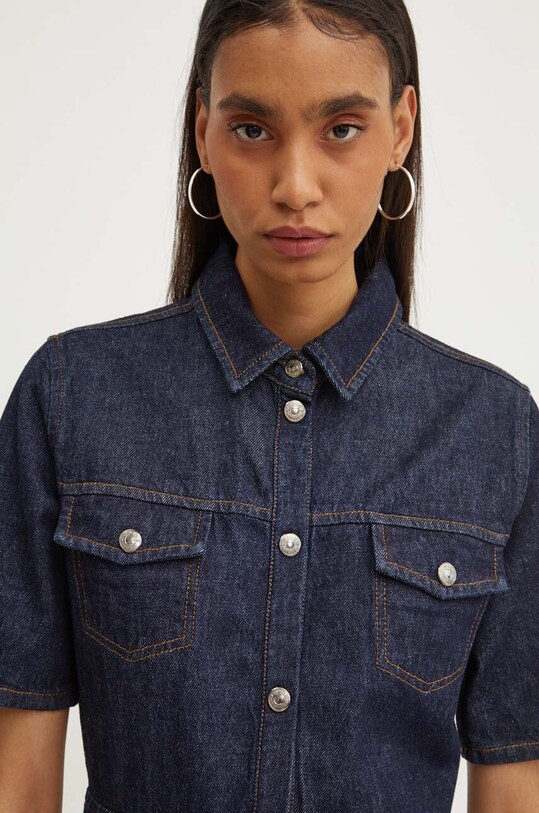 MSGM rochie din denim 3741MDA234.247766 bleumarin