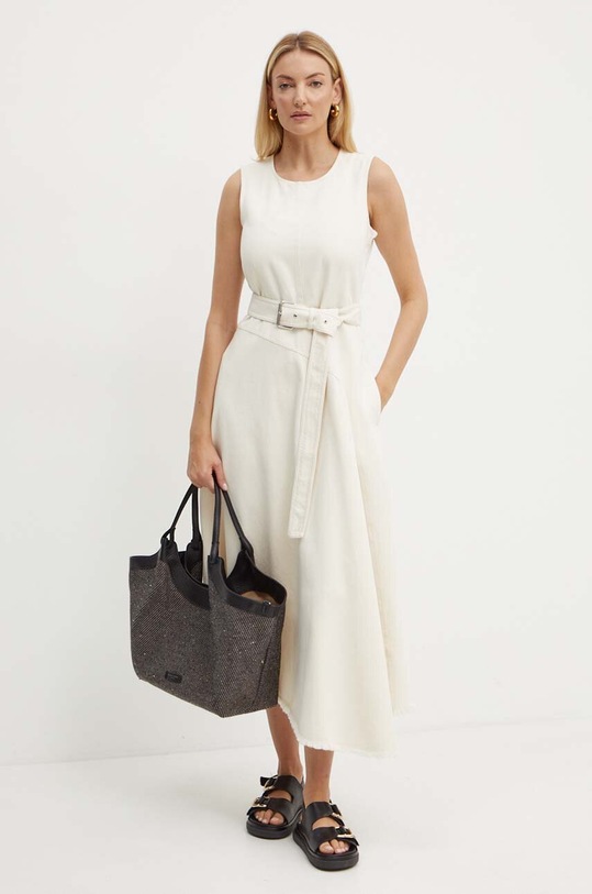 Džínové šaty Weekend Max Mara maxi béžová 2425226051600