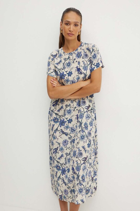 Odzież Weekend Max Mara sukienka jedwabna 2425226101600 niebieski