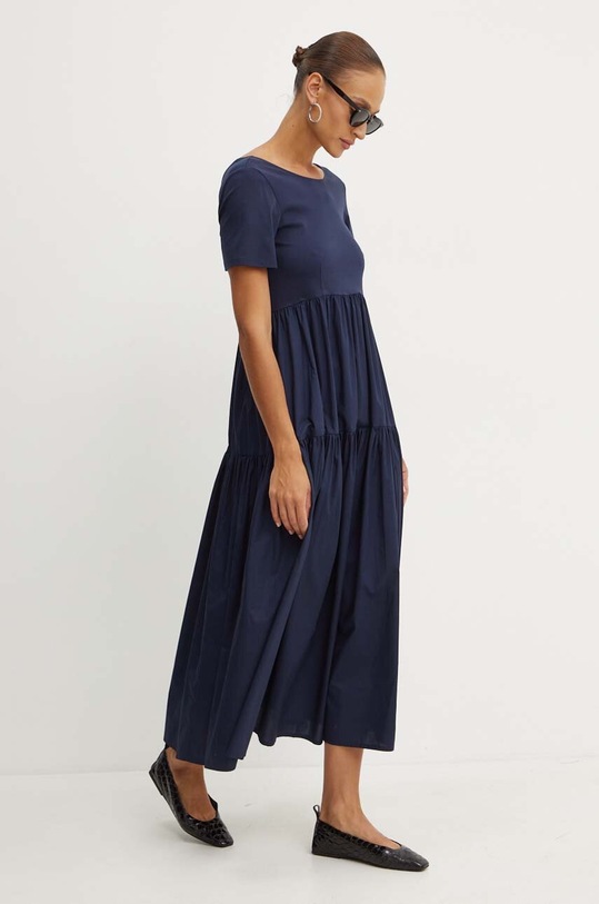 Bavlněné šaty Weekend Max Mara maxi námořnická modř 2425626011600