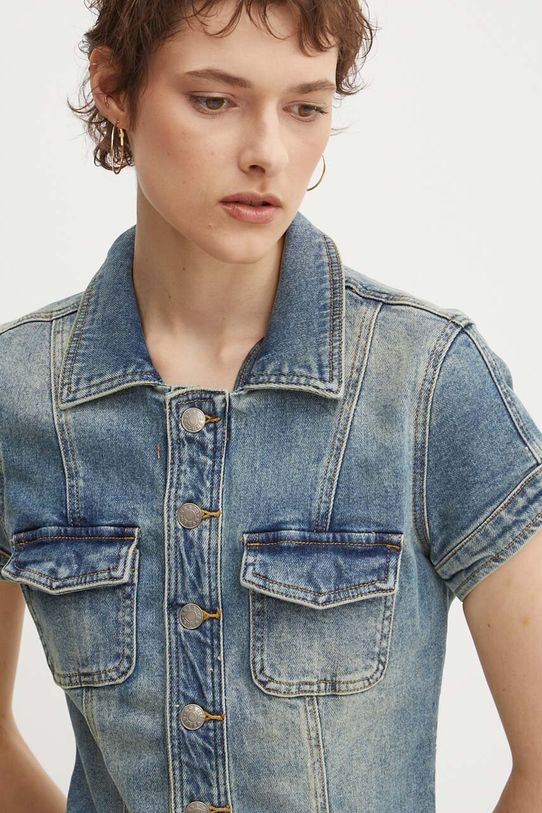 Guess Originals sukienka jeansowa niebieski W4YG62.D4ON0