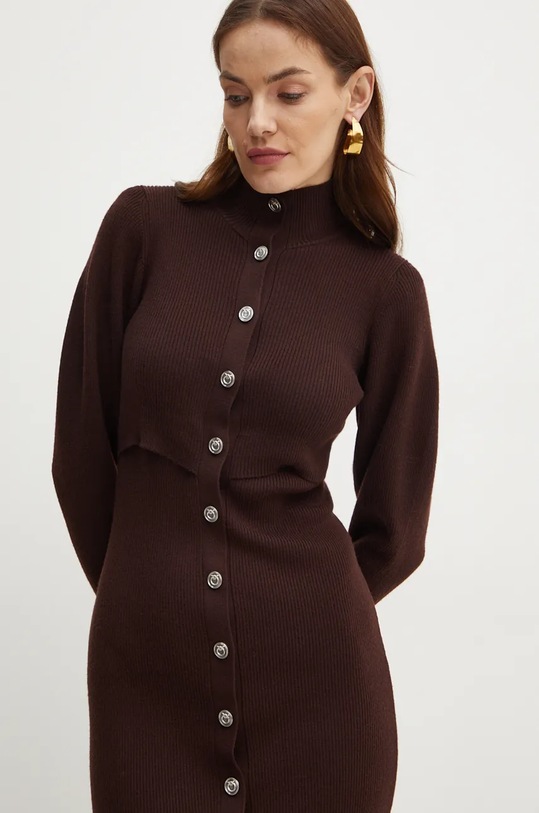 Šaty Pinko 104019.A15S hnědá