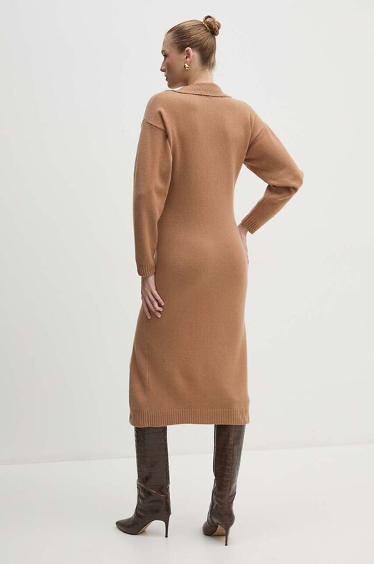 Pinko rochie din lana 104064.A1CH bej AW24