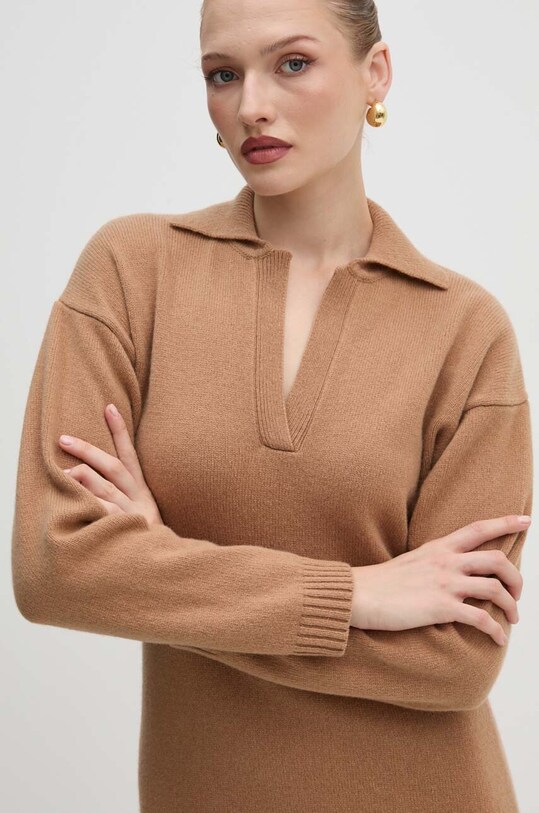 Pinko rochie din lana bej 104064.A1CH