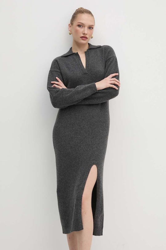 Вовняна сукня Pinko casual сірий 104064.A1CH