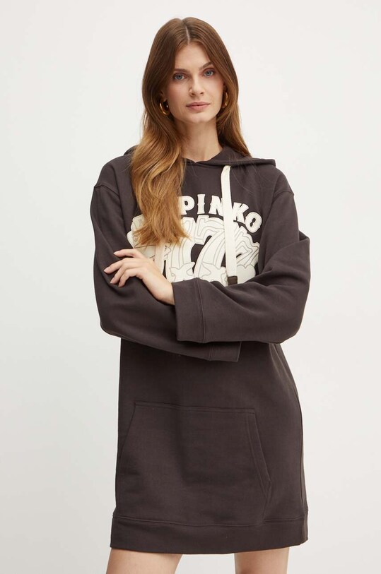 Хлопковое платье Pinko casual коричневый 104110.A23X