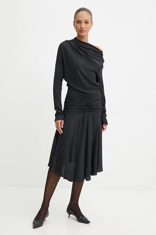 Сукня з домішкою шовку Pinko чорний 103873.A207
