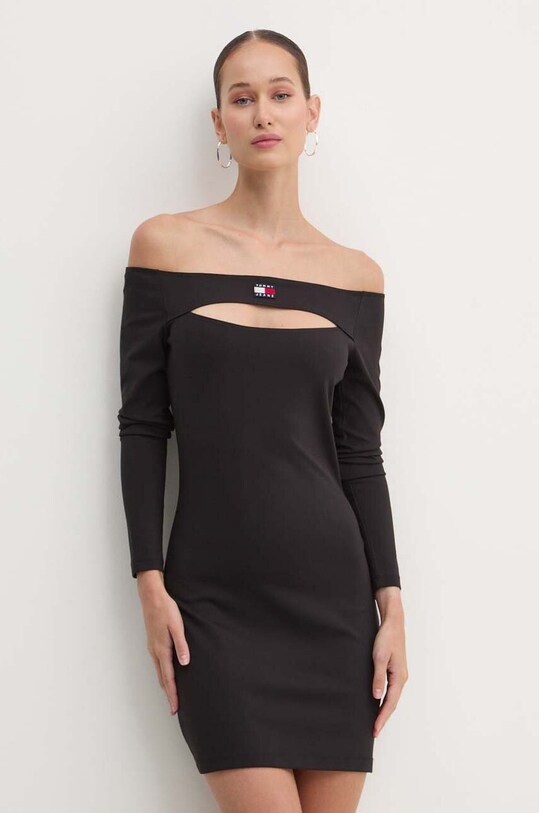 Tommy Jeans rochie mini negru DW0DW18461