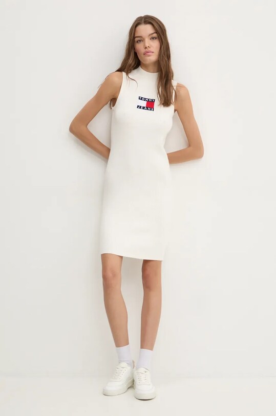 Tommy Jeans rochie DW0DW18607 bej AW24