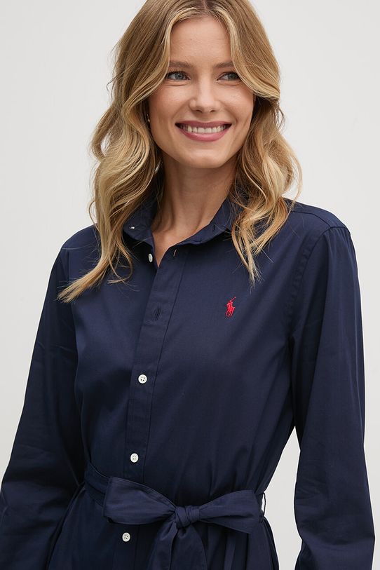 Хлопковое платье Polo Ralph Lauren 211944007 тёмно-синий
