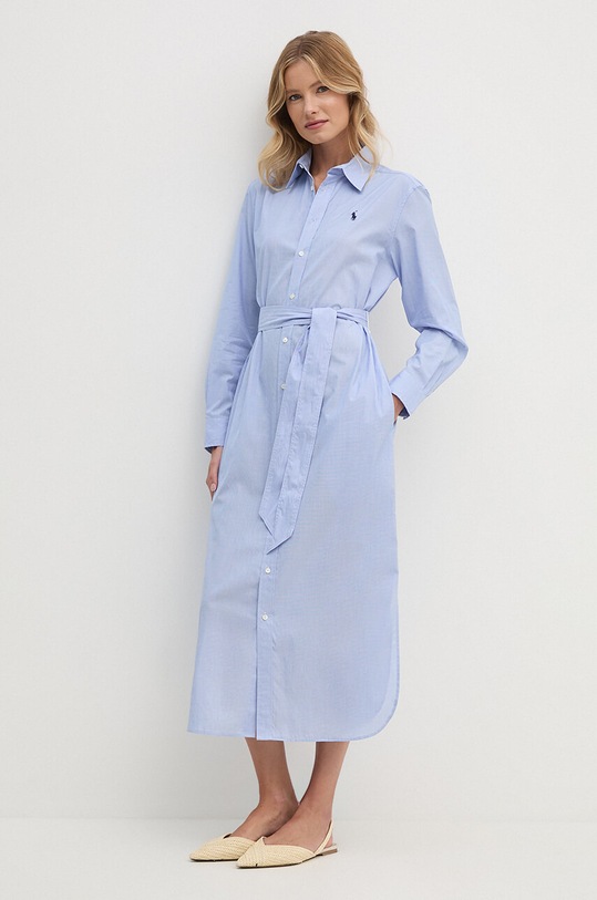 Polo Ralph Lauren rochie din bumbac 211944009 albastru AW24