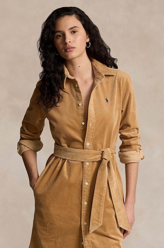 Odzież Polo Ralph Lauren sukienka sztruksowa 211941474 beżowy