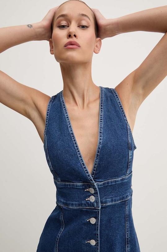 Tommy Jeans rochie din denim albastru DW0DW18213