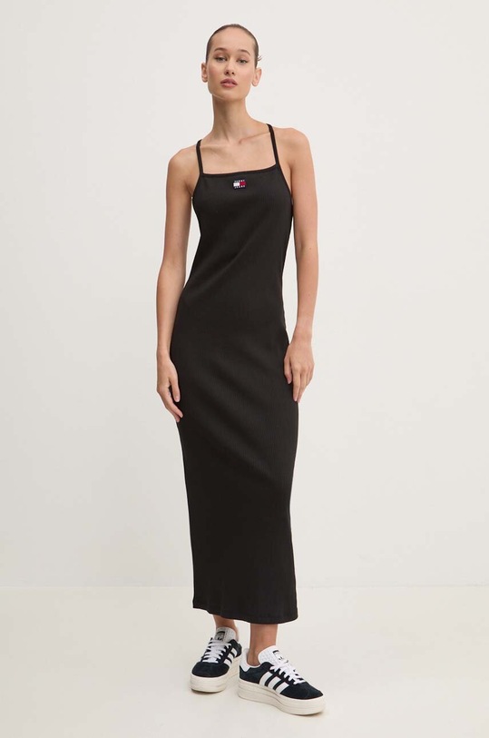 Tommy Jeans sukienka z elastanem czarny DW0DW18579