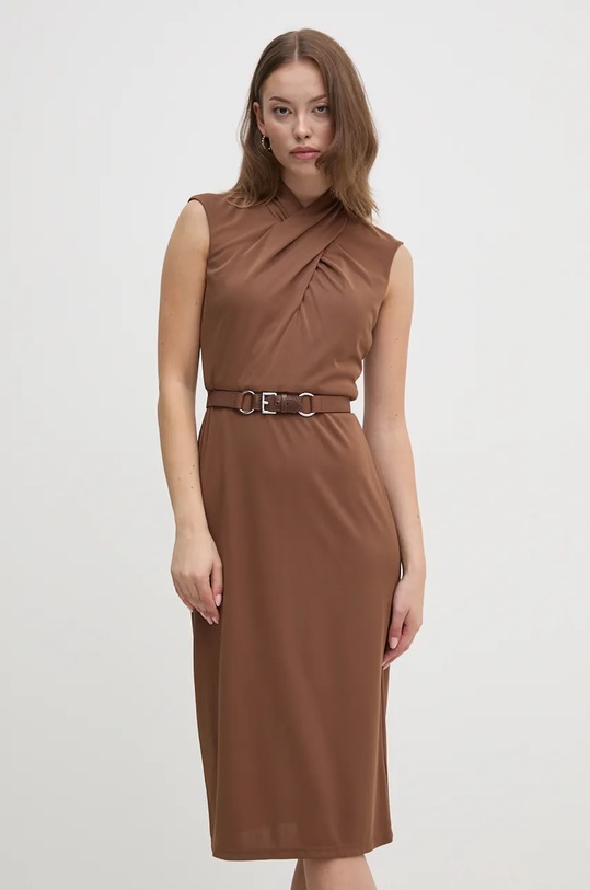 Šaty Lauren Ralph Lauren midi hnědá 250881973