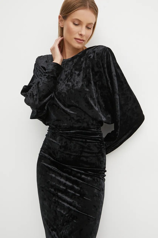 Velurové šaty Pinko 104497.A29L černá AW24