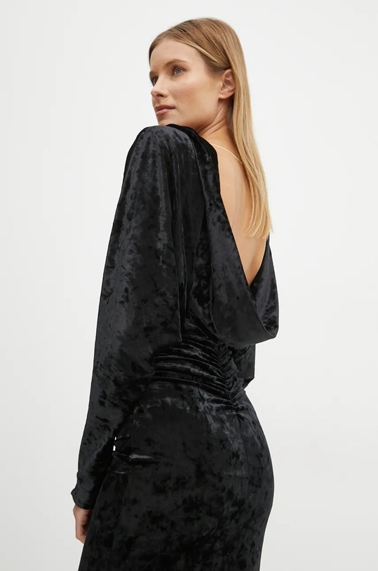 Βελούδινο φόρεμα Pinko 104497.A29L μαύρο