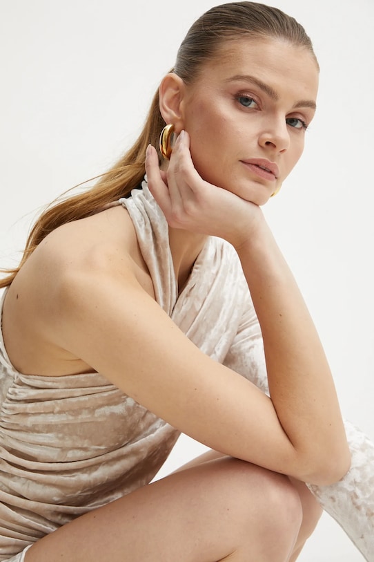 Pinko rochie de catifea 104477.A29L bej