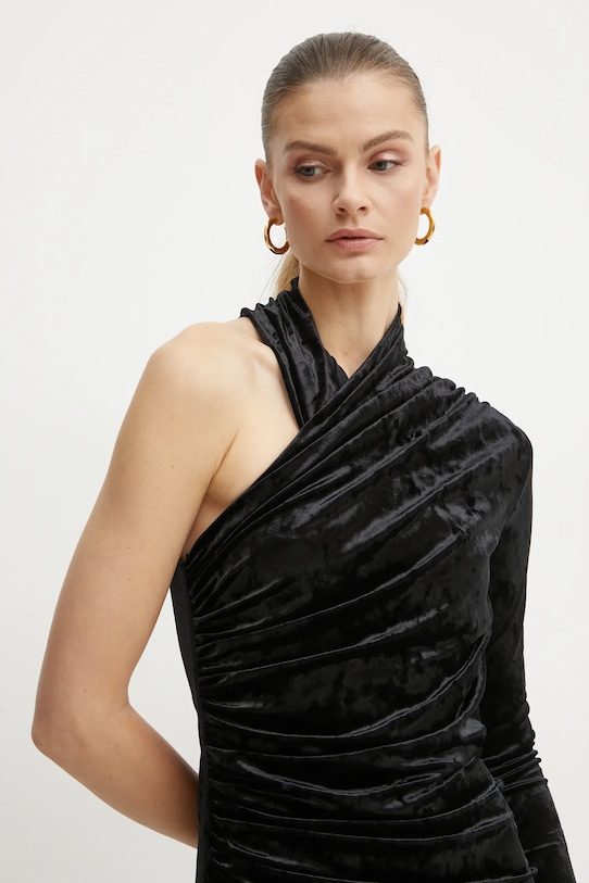 Velurové šaty Pinko černá 104477.A29L