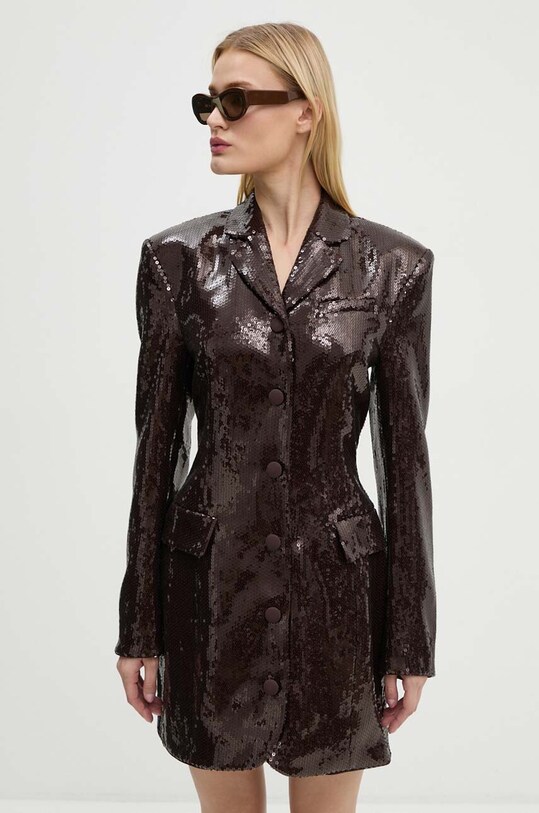 Šaty Rotate Mini Blazer Dress látka hnedá 1127522910