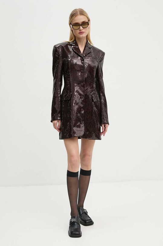 Šaty Rotate Mini Blazer Dress 1127522910 hnedá AW24