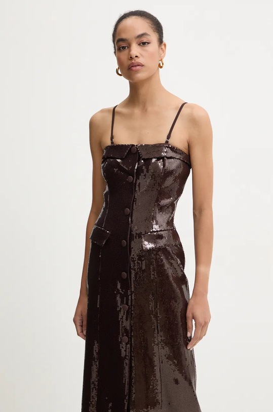 Rotate rochie Slim Midi Dress 1127532910 maro
