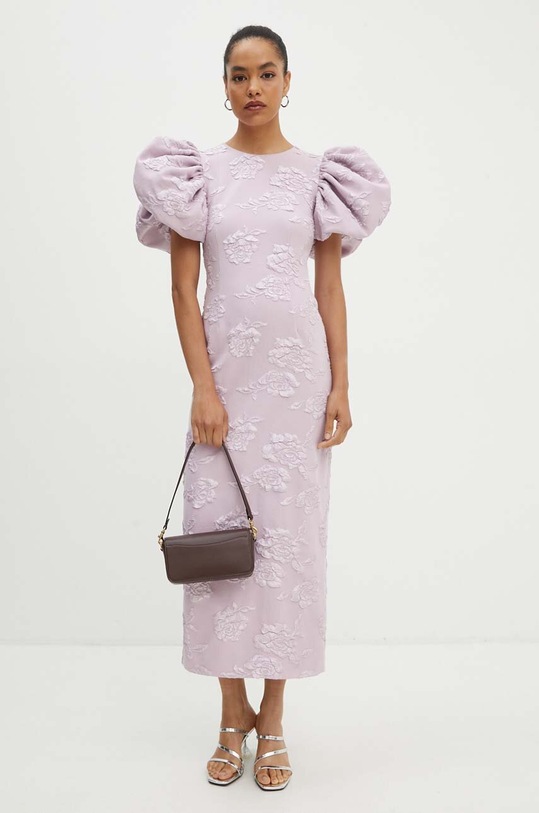 Šaty Rotate Jacquard maxi růžová 1127671433