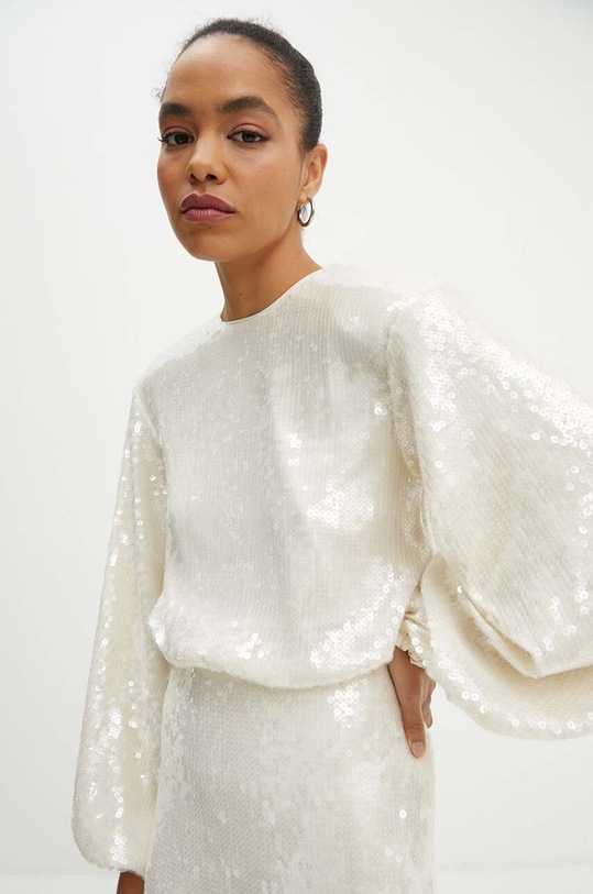 Rotate sukienka Sequins Short Dress beżowy 112873857